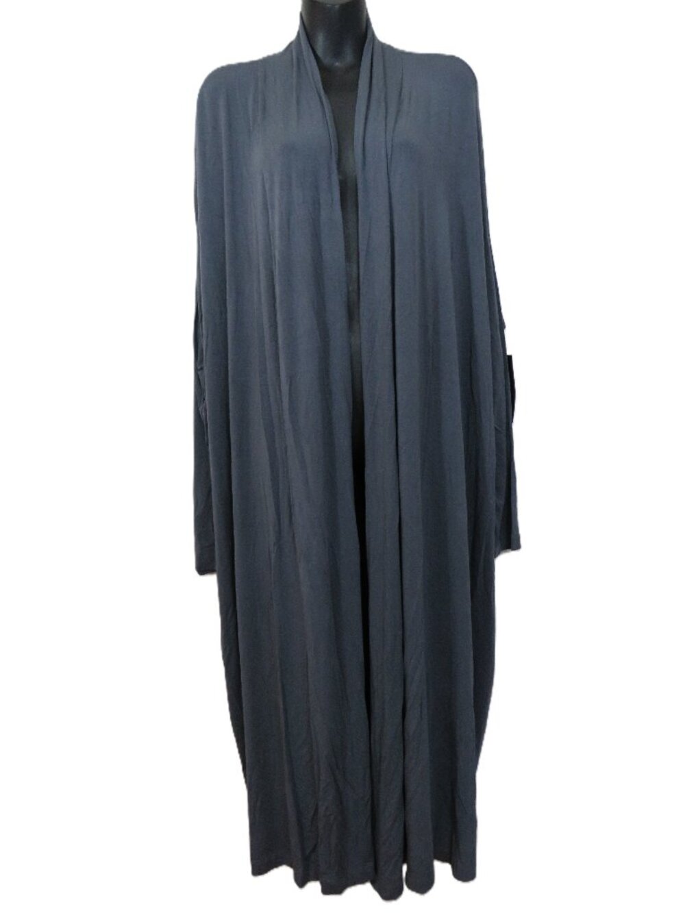 Bryn Walker Size Small Long Duster Cardigan Gray Open Front Fitted Sleeve NEW